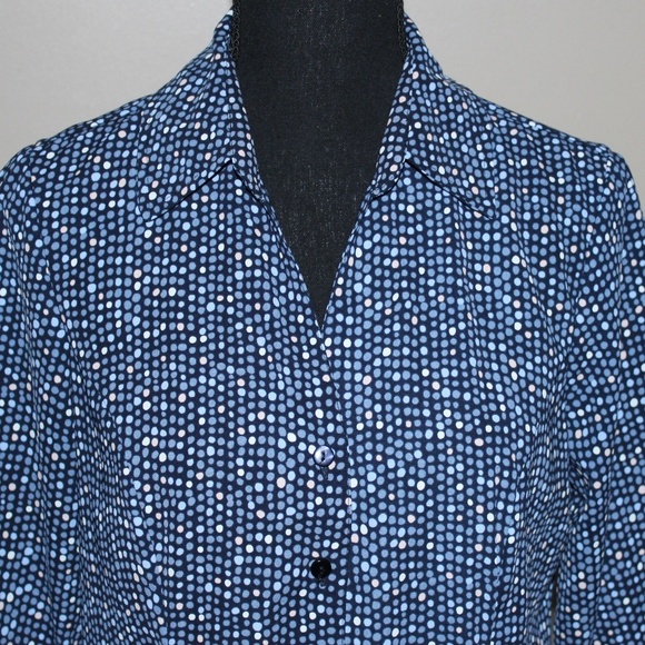 Laura Scott Petite Pock-a-Dot 3/4 Sleeve Blouse - Picture 2 of 8